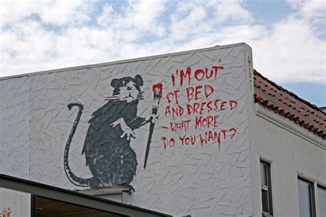 Banksy Out Of Bed Rat Stencils Spray Cans And Paints Melrose And