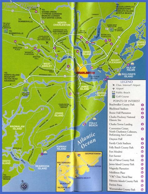 South Carolina Map Tourist Attractions