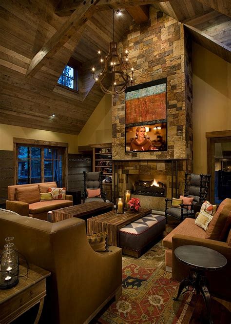 You can place your tv on wall, a dedicated wall in this case, or you can place it over fireplace. 30 Rustic Living Room Ideas For A Cozy, Organic Home