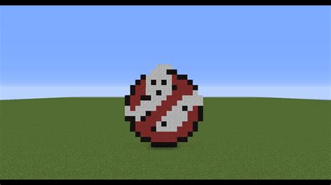 Minecraft Pixel Art Tutorial Ep48 How To Make A Ghost Busters Logo