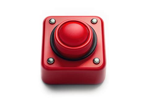 Premium Ai Image Red Panic Button On White Background Created With