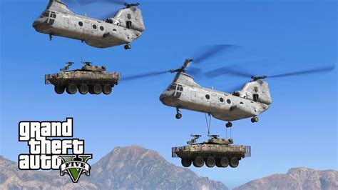 Gta 5 Military Army Patrol 94 Sea Knight Helicopter Mountain