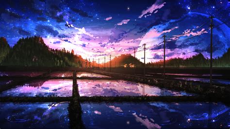 Starlit Reflections Original Anime Hd Wallpaper By Smile