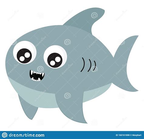 Cute Baby Shark Vector Or Color Illustration Stock Vector