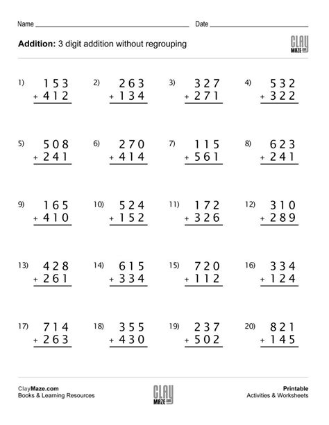 5 Digit Addition And Subtraction Worksheets