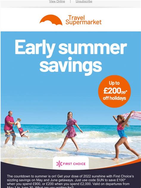 Travelsupermarket Up To 200 Off First Choice Holidays Milled