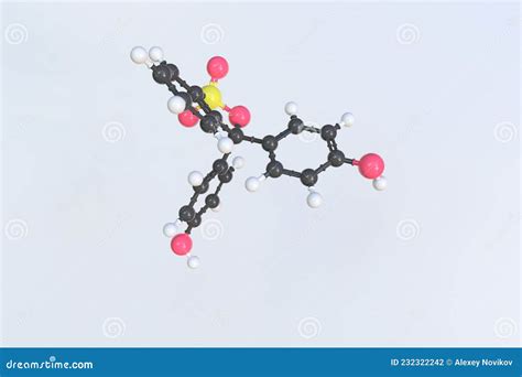 Phenol Red Molecule Isolated Molecular Model 3d Rendering Stock