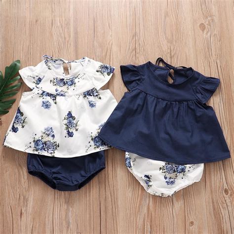 Ready Stock Baju Baby Girl Cotton Floral Blouse Shorts Set For Baby