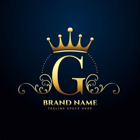 Litera G Premium Kwiatowy I Logo Korony Darmowy Wektor