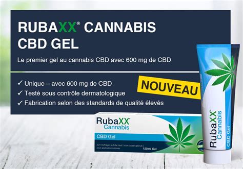 rubaxx cannabis cbd gel avec 600 mg de cbd