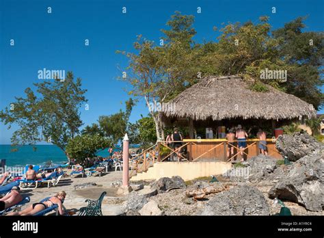 Beach Bar Casa Marina Reef Hotel Sosua Puerto Plata North Coast Dominican Republic Stock