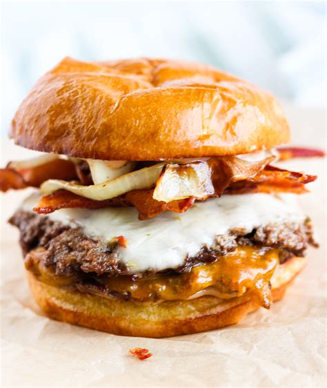 Double Bacon Smash Cheeseburger With Onions And Campfire Sauce The