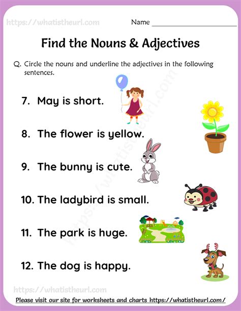 Find The Nouns Adjectives Worksheets 3 Your Home Teacher