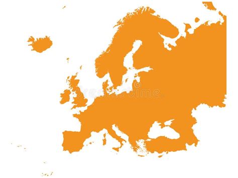 Orange Map Of Europe Stock Vector Illustration Of Russia 14487032
