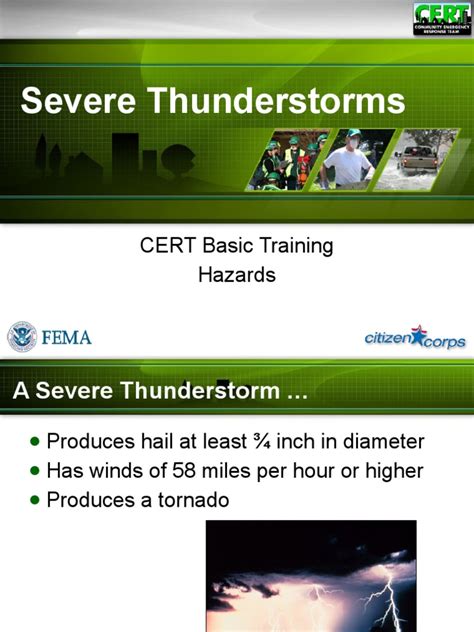 Severe Thunderstorms Cert Basic Training Hazards Pdf