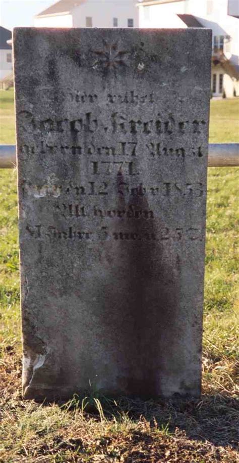 Jacob Kreider Jr 1771 1853 Find A Grave Memorial