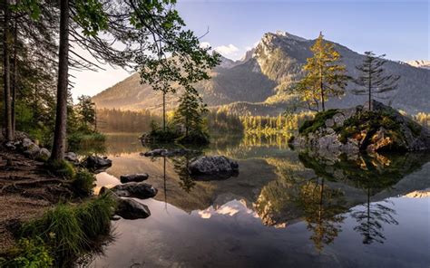 Download Imagens Alemanha 4k Paisagens Matinais Lago Montanhas