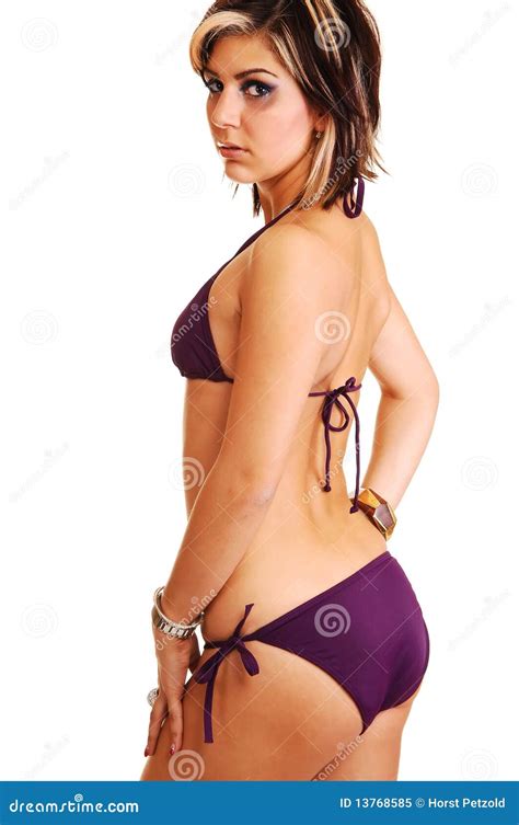 Pretty Girl In A Burgundy Bikini Stock Image Image Of Pose Pretty