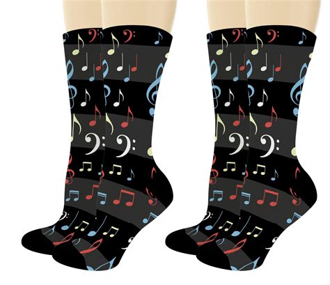 Music Related Ts Colorful Music Note Socks Music Themed Etsy