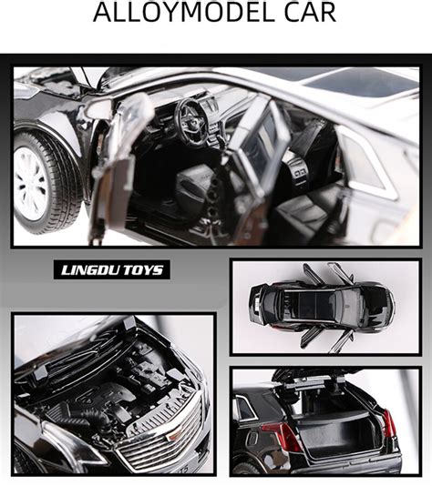 Modelo De Carro Veículos De Brinquedo Som E Luz Cadillac Suv Liga