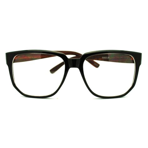 Nerdy Square Oversized Clear Lens Eye Glasses Ebay
