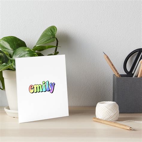 Aesthetic Rainbow Emily Name Art Board Print By Star10008 Redbubble