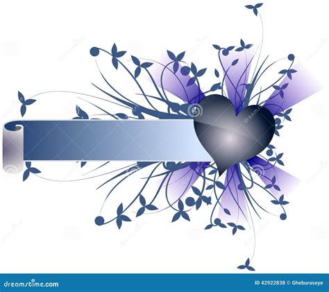 Artistic Heart With Scroll Isolated Stock Illustration Illustration