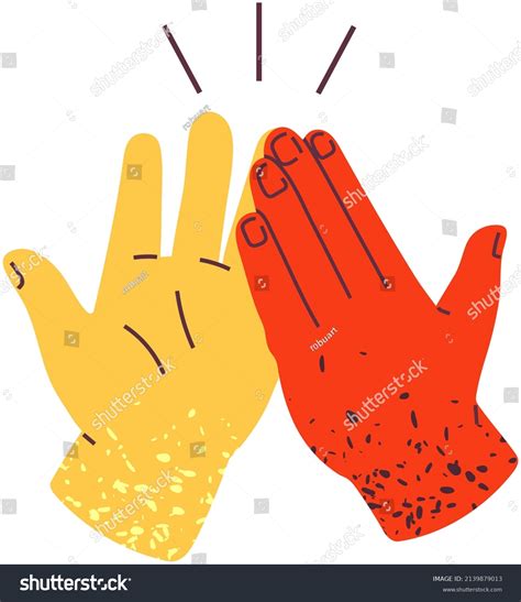 Two Hands Giving High Five Great Stock Vector Royalty Free 2139879013