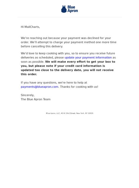 34 Payment Declined Email Examples Mailcharts