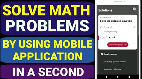 Solve Math Problems With Mobile App Photomath App Youtube