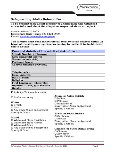 Safeguarding Adults Referral Document Template Doc Template Pdffiller
