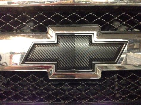 3d Carbon Fiber Vinyl Chevy Bowtie Emblem Overlays Decal Wrap