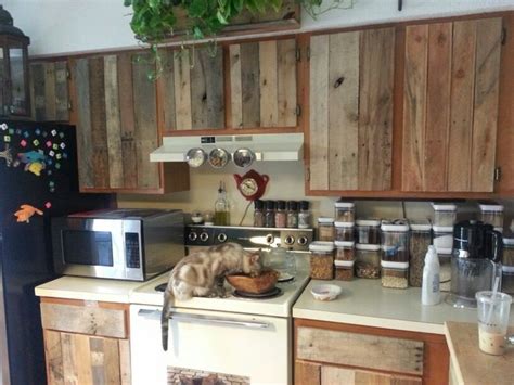 But it is definitely not an overnight fix. Diy cabinet refacing with pallet board. | kitchen ...