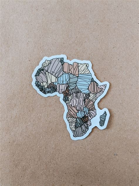 Africa Sticker Countries Of Africa Continent Vinyl Decal Etsy