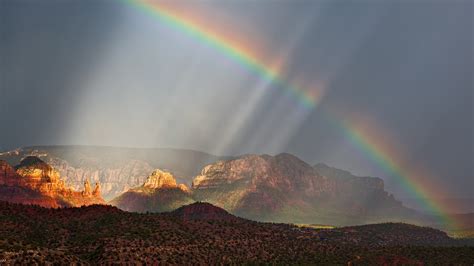 Rainbow Over The Mountains Of Arizona Wallpapers And Images