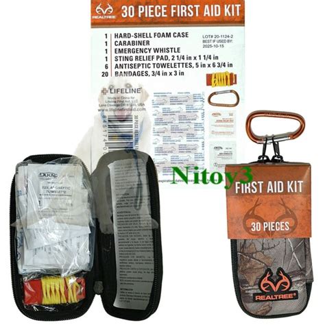 Lifeline Realtree Hiking Hunting First Aid Kit 30pc Hard Shell Foam