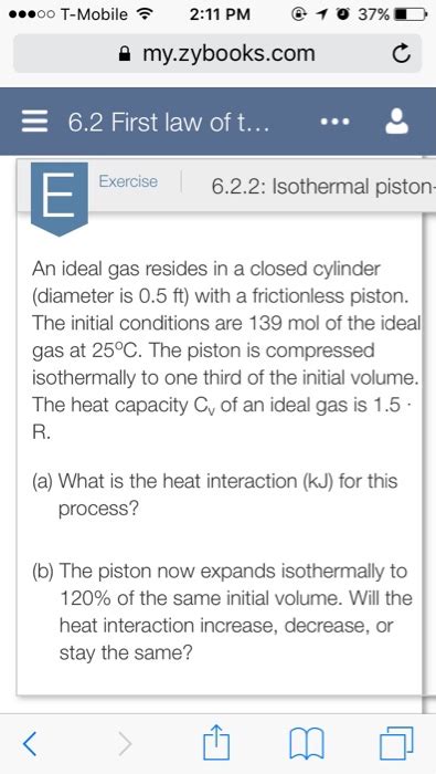 A steel container, equipped with a piston, contains 21 moles of an ideal gas at 455 k. Solved: An Ideal Gas Resides In A Closed Cylinder (diamete ...