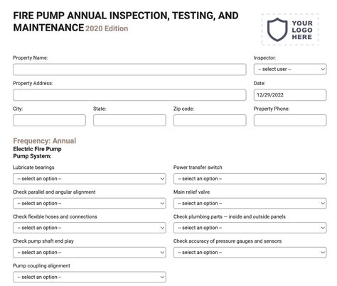 Fire Pump Inspection Form Nfpa Joyfill
