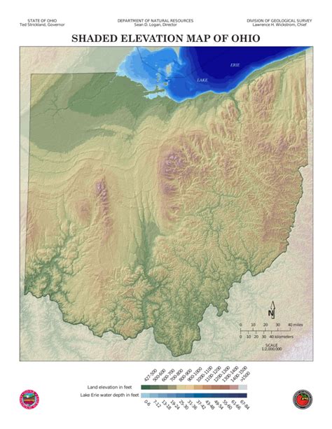 Elevation Topographic Map Of Ohio Maps Of Ohio