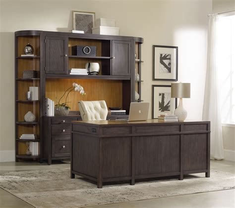 Executive style computer desk, home study desk, executive office workstations, hutch style. South Park Computer Credenza by Hooker Furniture | Hooker ...