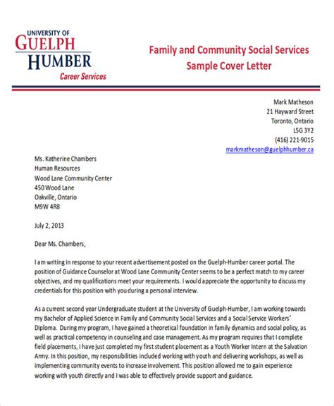 Cover letter examples see perfect cover letter samples that get jobs. FREE 5+ Sample social worker cover letters in PDF | MS Word