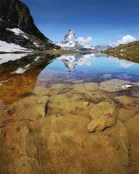 Matterhorn Reflection In Riffelsee Lake Zermatt Valais Switzerland