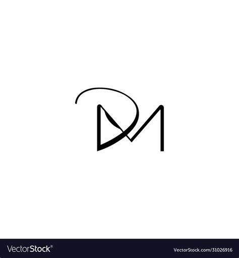 Initial Letter Dm Or Md Logo Design Template Vector Image On Vectorstock