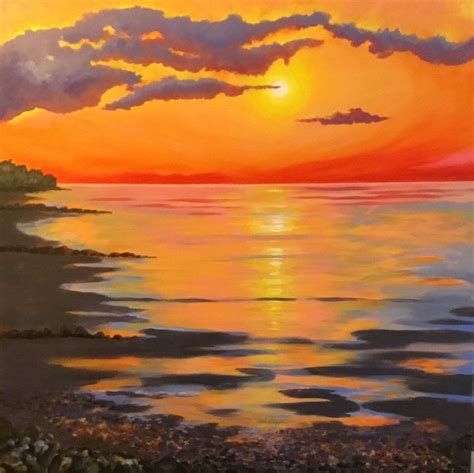 Bright Sunset 2019 Acrylic Painting By Sandra Francis Sunset