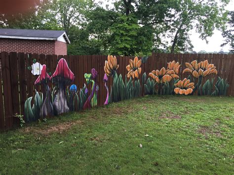 Painted Flowers On Fence Ideas Sunflower