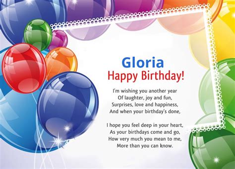 Happy Birthday Gloria Pictures Congratulations