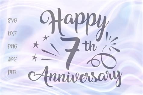 Happy 7th Anniversary Seven Year Wool Copper Wedding Sign C (419683