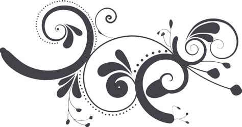 Black Vector Floral Swirl Png Clipart Png Mart