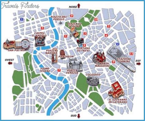 Rome Map Tourist Attractions Travelsfinderscom