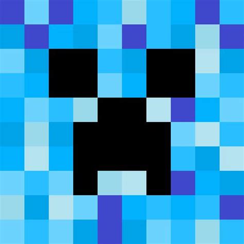 Free Download Minecraft Blue Creeper Gray Pixelart Wallpaper 88756